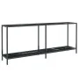 Black tempered glass console table 180x35x75.5 cm by vidaXL, Side tables - Ref: Foro24-331705, Price: 91,80 €, Discount: %