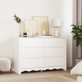 Comoda ""DRAMMEN"" Blanca 111x43x73,5 cm de Madera Sólida de Pino de , Cajoneras - Ref: Foro24-42003051, Precio: 185,30 €, De...