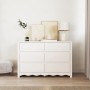 Comoda ""DRAMMEN"" Blanca 111x43x73,5 cm de Madera Sólida de Pino de , Cajoneras - Ref: Foro24-42003051, Precio: 185,30 €, De...