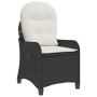 Sillón reclinable con cojín de poliratán negro de , Sillas de jardín - Ref: Foro24-42003418, Precio: 139,78 €, Descuento: -5%%