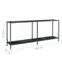 Black tempered glass console table 180x35x75.5 cm by vidaXL, Side tables - Ref: Foro24-331705, Price: 91,80 €, Discount: %