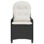 Sillón reclinable con cojín de poliratán negro de , Sillas de jardín - Ref: Foro24-42003418, Precio: 139,78 €, Descuento: -5%%