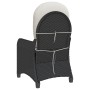 Sillón reclinable con cojín de poliratán negro de , Sillas de jardín - Ref: Foro24-42003418, Precio: 139,78 €, Descuento: -5%%