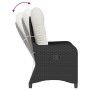 Sillón reclinable con cojín de poliratán negro de , Sillas de jardín - Ref: Foro24-42003418, Precio: 139,78 €, Descuento: -5%%
