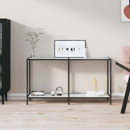 Mesa de consola vidrio templado blanco 140x35x75,5 cm de vidaXL, Mesas auxiliares - Ref: Foro24-331696, Precio: 74,98 €, Desc...