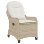 Sillón Recliner con Cojín Beige de Poliratán de , Sillas de jardín - Ref: Foro24-42003420, Precio: 119,31 €, Descuento: %