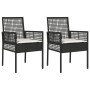 Sillas de Jardín 2 pcs con Cojines Negro Poliratán de , Sillas de jardín - Ref: Foro24-42003445, Precio: 120,53 €, Descuento: %