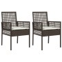 Sillas de Jardín 2 pcs con Cojines Marrón Poliratán de , Sillas de jardín - Ref: Foro24-42003446, Precio: 114,21 €, Descuento: %