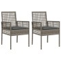 Sillas de Jardín 2 pcs con Cojines Gris de Poliratán de , Sillas de jardín - Ref: Foro24-42003447, Precio: 114,21 €, Descuent...