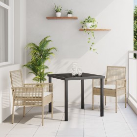 sillas de jardín 2 pcs con cojines beige de ratán de , Sillas de jardín - Ref: Foro24-42003449, Precio: 114,72 €, Descuento: %