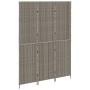 Divisor de habitación 3 paneles plegable gris 147x180 cm ratán polipropileno de , Divisores de ambientes - Ref: Foro24-420036...
