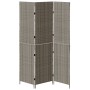 Divisor de habitación 3 paneles plegable gris 147x180 cm ratán polipropileno de , Divisores de ambientes - Ref: Foro24-420036...