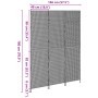 Divisor de habitación 3 paneles plegable gris 147x180 cm ratán polipropileno de , Divisores de ambientes - Ref: Foro24-420036...