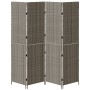 Divisor de habitaciones 4 paneles plegable gris 195x180 cm poli ratán de , Divisores de ambientes - Ref: Foro24-42003674, Pre...