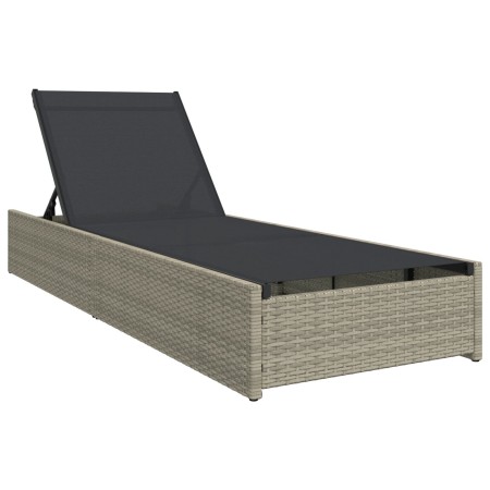 Tumbona Beige 60x200x27 cm de Ratán Poliéster de , Tumbonas - Ref: Foro24-42004127, Precio: 177,18 €, Descuento: %