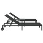 Tumbonas 2 pcs con ruedas y mesa negro de poliratán de , Tumbonas - Ref: Foro24-42004131, Precio: 264,18 €, Descuento: %