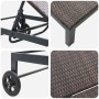 Tumbonas 2 pcs con Ruedas y Mesa Marrón Poliratán de , Tumbonas - Ref: Foro24-42004130, Precio: 266,54 €, Descuento: %