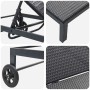 Tumbonas 2 pcs con ruedas y mesa negro de poliratán de , Tumbonas - Ref: Foro24-42004131, Precio: 264,18 €, Descuento: %