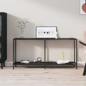 Mesa consola vidrio templado negro 160x35x75,5 cm de vidaXL, Mesas auxiliares - Ref: Foro24-331701, Precio: 108,09 €, Descuen...