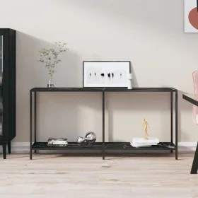 Mesa consola vidrio templado negro 160x35x75,5 cm de vidaXL, Mesas auxiliares - Ref: Foro24-331701, Precio: 105,62 €, Descuen...