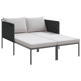 Tumbona con cojines para 2 personas Anthracite 115x153x69,5 cm Acero de , Tumbonas - Ref: Foro24-42004134, Precio: 260,56 €, ...