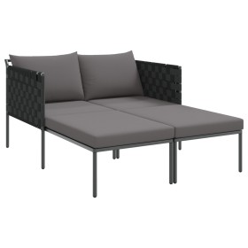 Tumbona con cojines para 2 personas Anthracite 115x153x69,5 cm Acero de , Tumbonas - Ref: Foro24-42004135, Precio: 260,56 €, ...