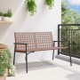 Banco de Jardín Negro 113x79x75 cm Ratán Sintético de , Sillas de jardín - Ref: Foro24-42004144, Precio: 123,30 €, Descuento: %