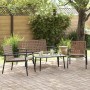 Set de café para exteriores de 4 piezas en ratán y acero marrón de , Conjuntos de jardín - Ref: Foro24-42004145, Precio: 273,...
