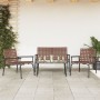 Set de café para exteriores de 4 piezas en ratán y acero marrón de , Conjuntos de jardín - Ref: Foro24-42004145, Precio: 273,...