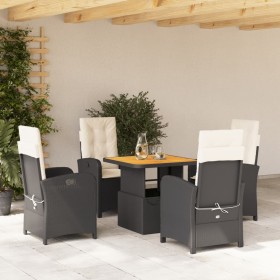 Set de muebles jardín 5 pzas con cojines ratán sintético negro en Conjuntos de jardín | Comprar online en Foru.es