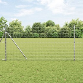 Juego de postes de cercado Set de 14 Plata Acero galvanizado de , Postes de cerca - Ref: Foro24-42004226, Precio: 57,15 €, De...