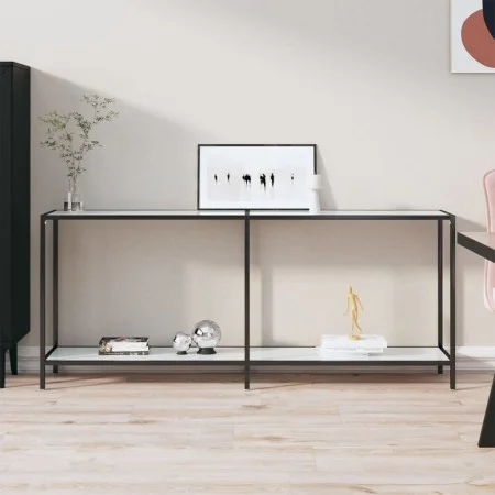 Mesa de consola vidrio templado blanco 180x35x75,5 cm de vidaXL, Mesas auxiliares - Ref: Foro24-331704, Precio: 114,77 €, Des...