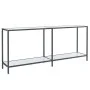 Tempered glass white console table 180x35x75.5 cm by vidaXL, Side tables - Ref: Foro24-331704, Price: 114,77 €, Discount: %