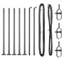Postes de Cerca con Placas de Base 7 pcs Ø32mm 110cm Acero Galvanizado de , Postes de cerca - Ref: Foro24-42004304, Precio: 6...