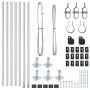 Conjunto de postes de cercado Set de 7 Plata Acero de , Postes de cerca - Ref: Foro24-42004320, Precio: 55,78 €, Descuento: %