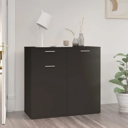 Black plywood sideboard 80x36x75 cm by vidaXL, Sideboards - Ref: Foro24-805771, Price: 85,12 €, Discount: %