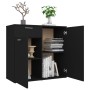 Aparador de madera contrachapada negro 80x36x75 cm de vidaXL, Aparadores - Ref: Foro24-805771, Precio: 86,94 €, Descuento: %