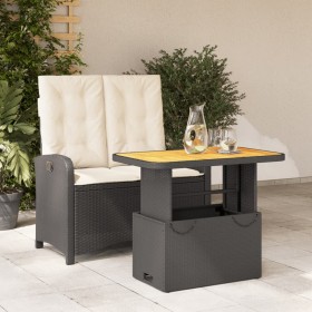 Set comedor de jardín 2 pzas con cojines ratán sintético negro en Conjuntos de jardín | Comprar online en Foru.es