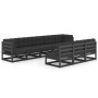 Set de muebles de jardín 8 pzas con cojines madera pino negro de vidaXL, Conjuntos de jardín - Ref: Foro24-3077148, Precio: 9...