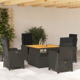 Set de muebles jardín 5 pzas con cojines ratán sintético negro en Conjuntos de jardín | Comprar online en Foru.es