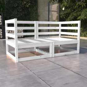 Sofá de jardín 2 plazas blanco madera maciza pino de vidaXL, Sofás de exterior - Ref: Foro24-3075245, Precio: 131,07 €, Descu...