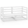 2-Sitzer-Gartensofa aus weißem massivem Kiefernholz von vidaXL, Outdoor-Sofas - Ref: Foro24-3075245, Preis: 129,37 €, Rabatt: %