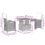 Set comedor de jardín 3 piezas con cojines ratán sintético gris en Conjuntos de jardín | Comprar online en Foru.es