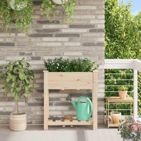 Plantador de Jardín con Estante 71x37x76 cm de Madera Maciza de Pino de , Maceteros y jardineras - Ref: Foro24-42006566, Prec...