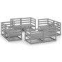 Muebles de jardín 8 piezas gris madera de pino maciza de vidaXL, Conjuntos de jardín - Ref: Foro24-3075286, Precio: 390,02 €,...