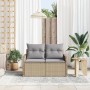 Sofá de jardín de 2 plazas con cojines beige de poliratán | Foro24.es | Tu tienda online para hogar, jardín y más Foro24.es