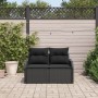 Sofá de jardín de 2 plazas con cojines de poliratán negro de , Sofás de exterior - Ref: Foro24-42006721, Precio: 174,05 €, De...