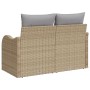 Sofá de jardín de 2 plazas con almacenamiento y cojines Beige Poliratán de , Sofás de exterior - Ref: Foro24-42006725, Precio...