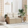 Sofá de jardín de 2 plazas con almacenamiento y cojines Beige Ratán de , Sofás de exterior - Ref: Foro24-42006726, Precio: 19...