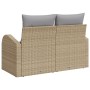 Sofá de Jardín de 2 Plazas con Cojines Beige Poliratán de , Sofás de exterior - Ref: Foro24-42006735, Precio: 177,35 €, Descu...